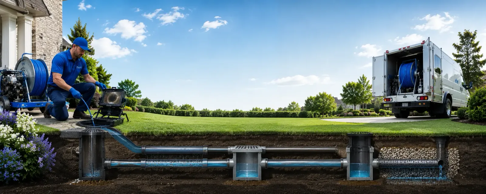 Outdoor drain cleaning information for West Stockholm, NY